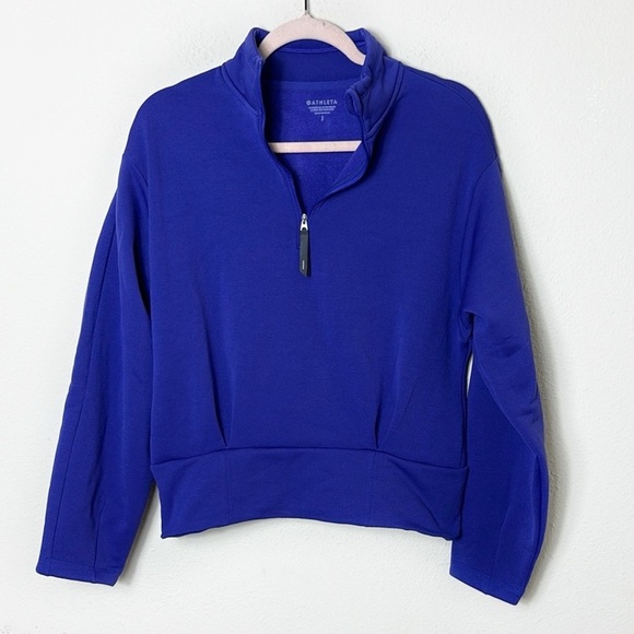 Athleta Sweatshirt size small Purple Blue Indigo Altitude Polartec Half Zip - Picture 11 of 11